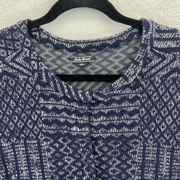 Lucky Brand Cardigan Sweater Size XL Navy Blue Knit Snap Front Long Sleeve EUC - Picture 3 of 12
